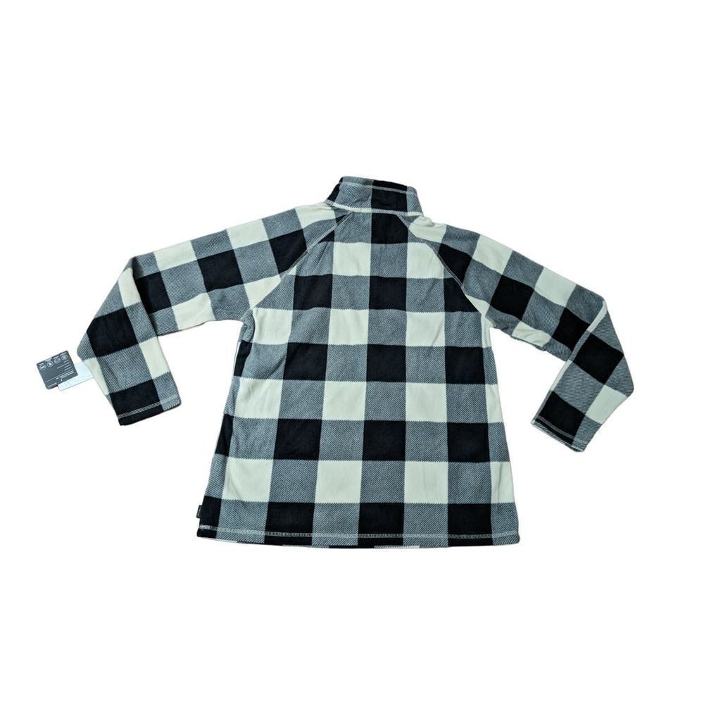 Eddie Bauer Black Plaid Womens Large 1/4 Zip Fleece NWT - Picture 2 of 6